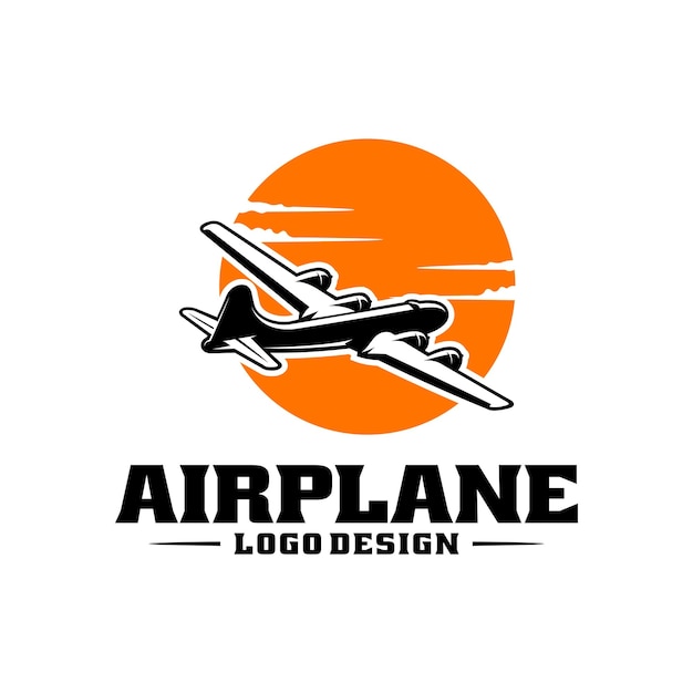 airplane illustration logo vector