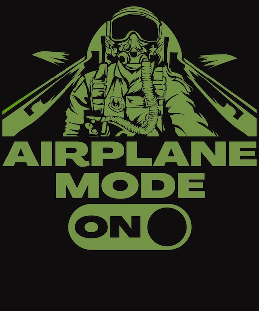 Vector airplane mode on tshirt design vector illustration