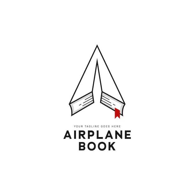 Airplane plane book logo with simple icon