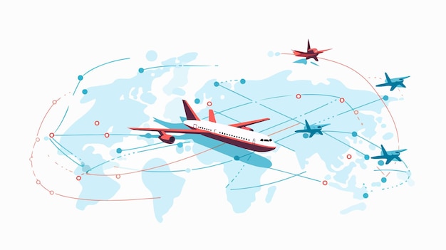 Vector airplane routes travel vector icon explore travel destinations worldwide