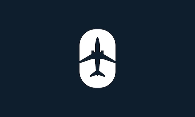 Airplane silhouette square transport logo vector icon design