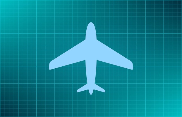 Airplane symbol Vector illustration on blue background Eps 10