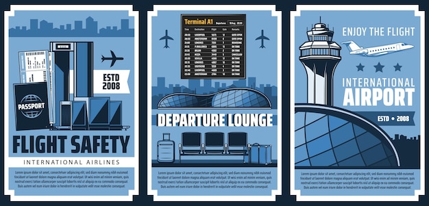 Airport departure terminal and security control