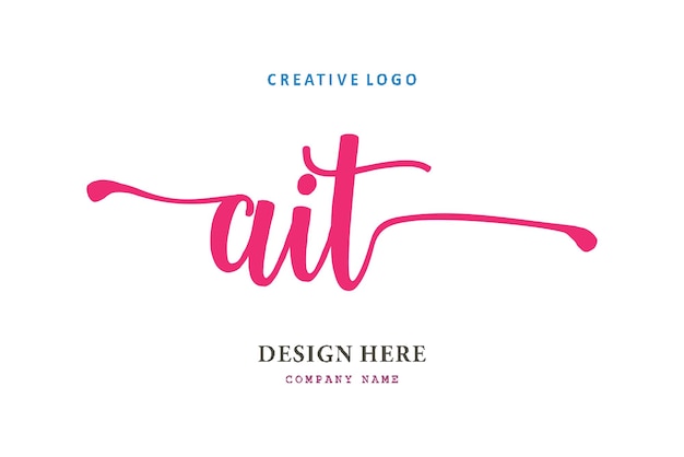 AIT lettering logo is simple easy to understand and authoritative