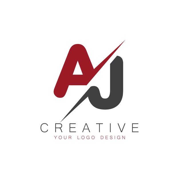 AJ initial monogram with letter creative logo