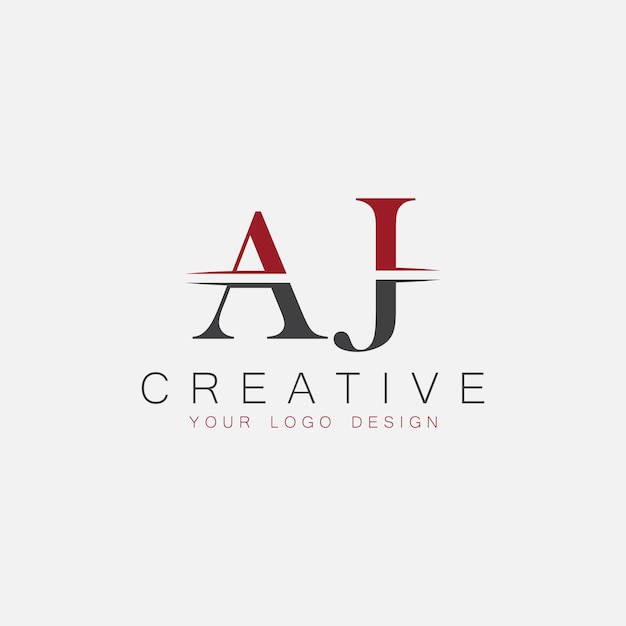 AJ initial monogram with letter creative logo