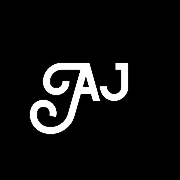 Vector aj letter logo design on black background aj creative initials letter logo concept aj icon design aj white letter icon design on black background a j