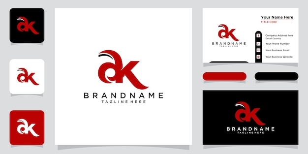 AK or KA initials monogram letter text alphabet logo design Premium Vector