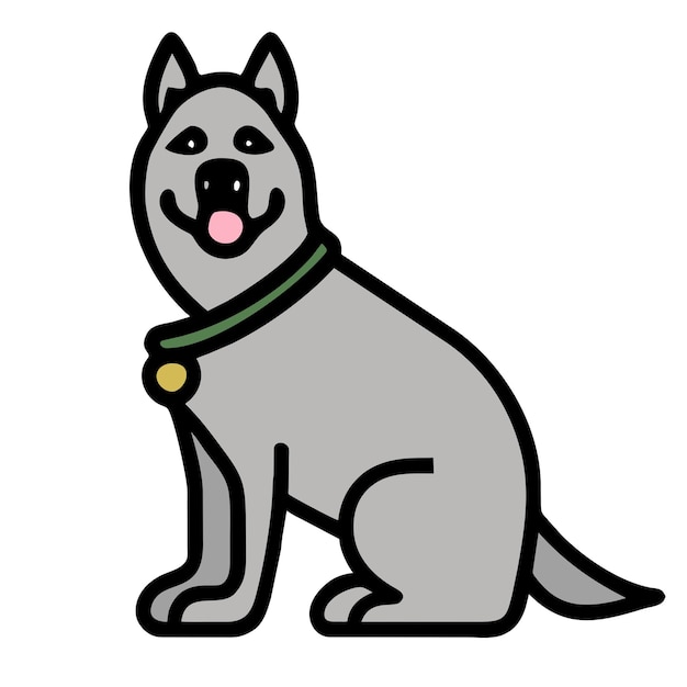 Akita dog grey icon vector illustration