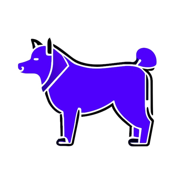 Akita dog purple icon vector illustration