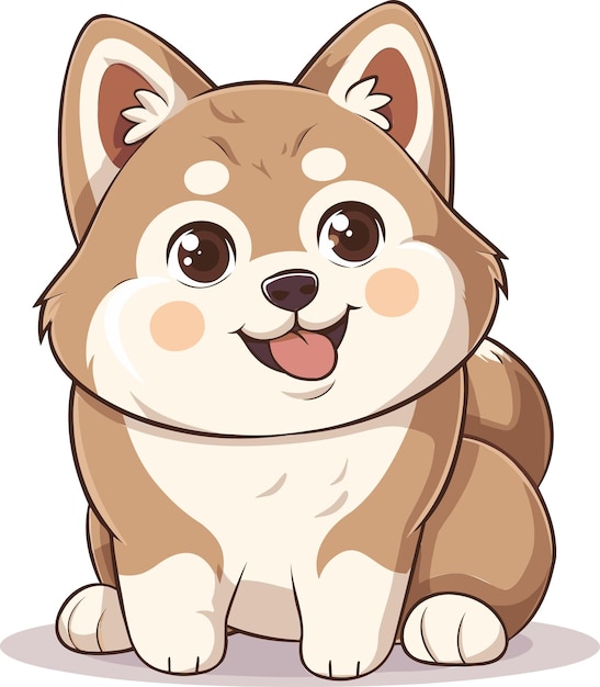 Akita Inu Dog adorable vector art illustration