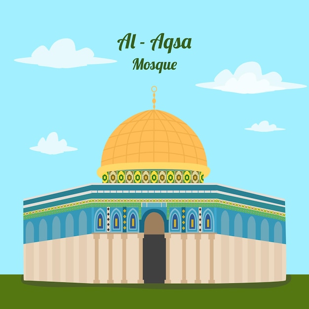 Al Aqsa mosque vector illustration