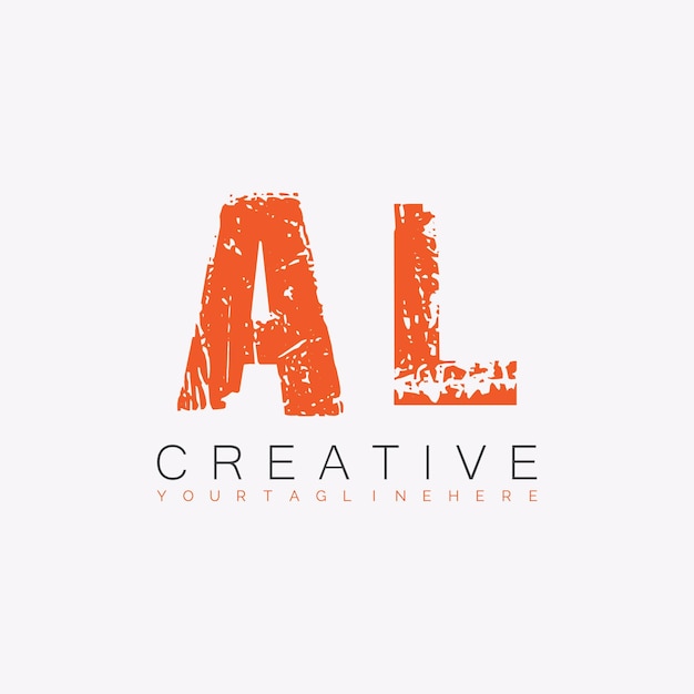 Vector al initial monogram logo with letter creative design