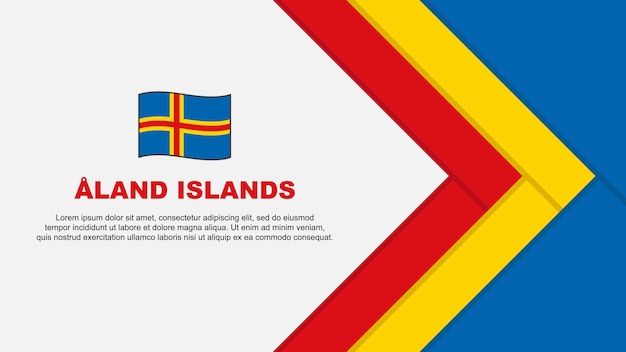 Aland Islands Flag Abstract Background Design Template Aland Islands Independence Day Banner Cartoon Vector Illustration Aland Islands Cartoon