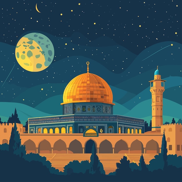 Vector alaqsa mosque islamic background