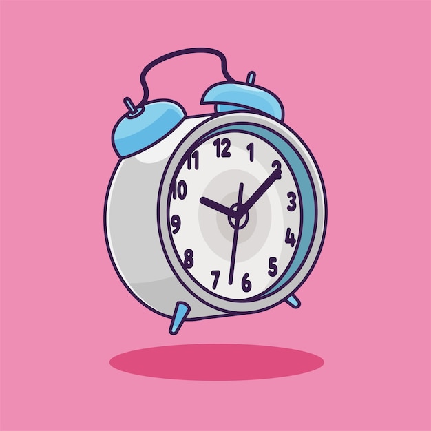 Alarm clock cartoon icon illustration isolated object