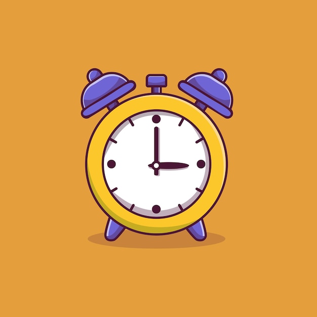 Alarm clock cartoon icon illustration