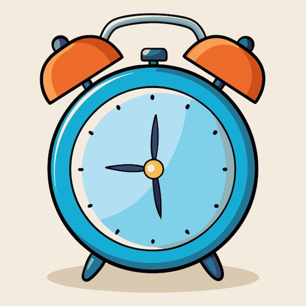 alarm clock cartoon style vector illustration