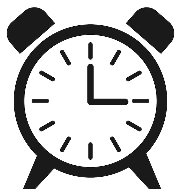 Alarm clock icon Time black symbol Reminder sign