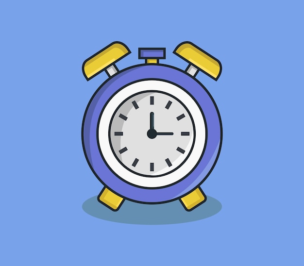 Alarm clock illustrated in cartoon style