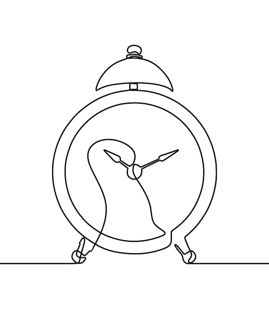 Alarm clock oneline continuous single line art