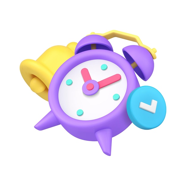 Alarm clock reminder ring bell watch time countdown last chance deadline 3d icon realistic vector