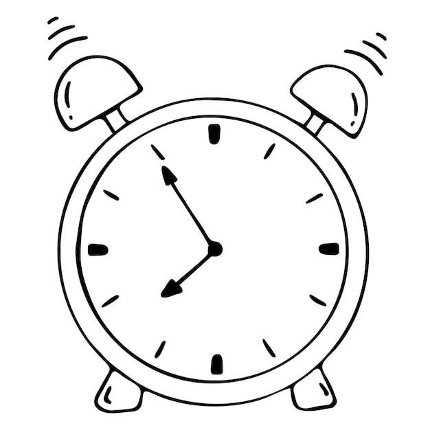 Alarm Clock Vector icon A handdrawn doodle back to school education