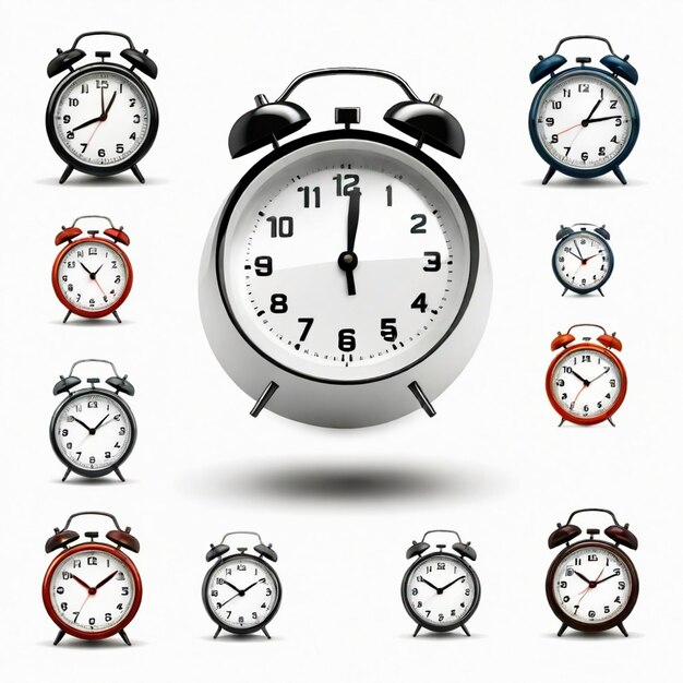 Alarm_Clock vector set white background isolated a high