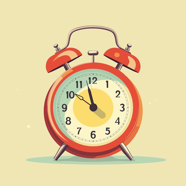 Alarm clock wakeup time Vector illustration