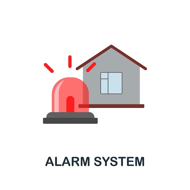 Vector alarm system flat icon colored sign from home security collection creative alarm system icon illustration for web design infographics and more