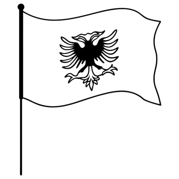 Albania flag illustration on white background