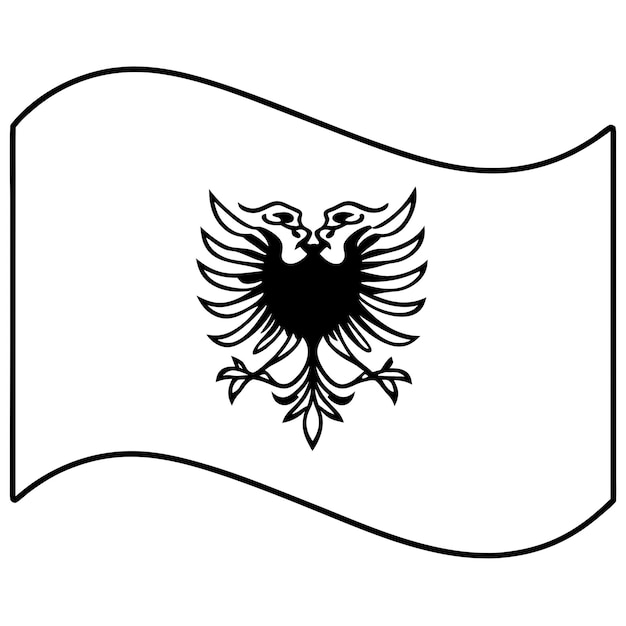 Albania flag illustration on white background