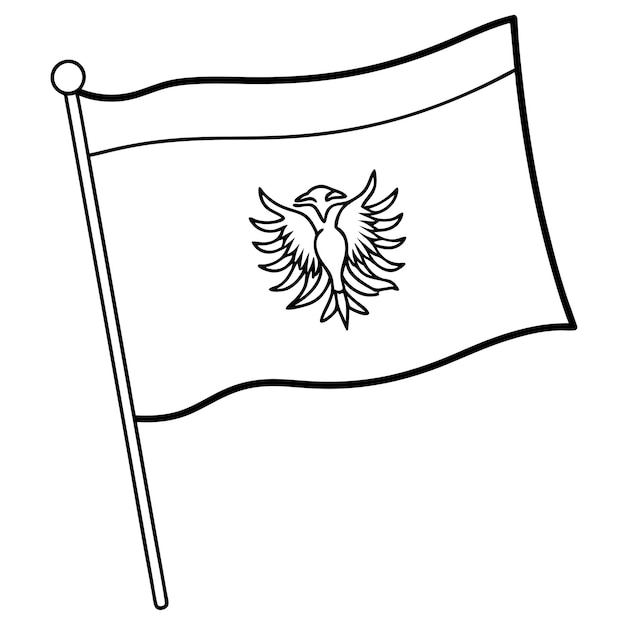 Albania flag illustration on white background