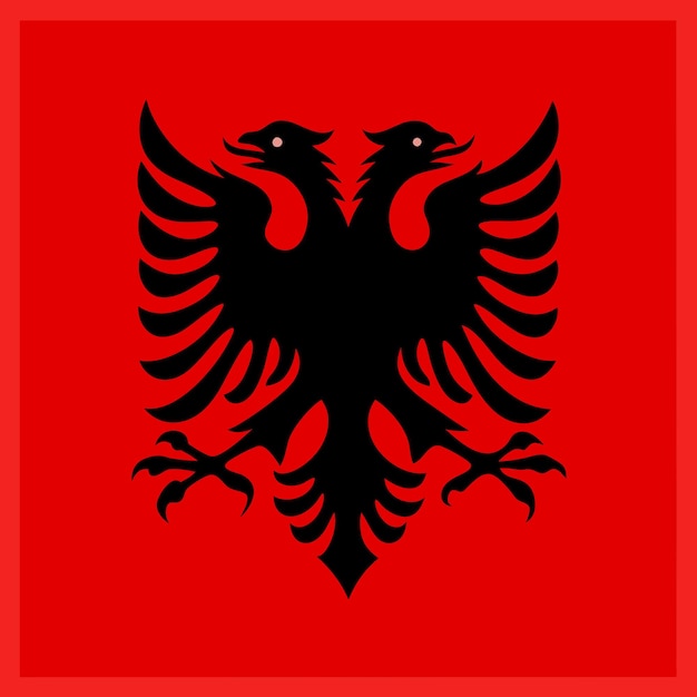 Albania flag illustration on white background