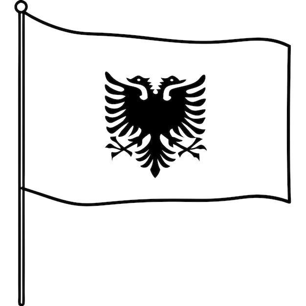 Albania flag illustration on white background