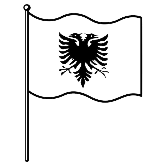 Albania flag illustration on white background