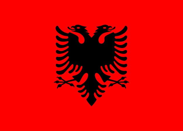 Albania flag official colors and proportion Vector illustration