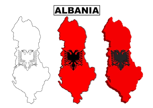 Albania vector flag map