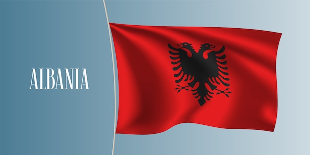 Albania waving flag