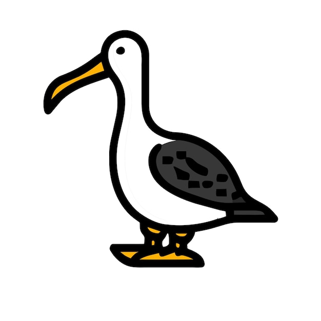 Albatross black icon vector illustration