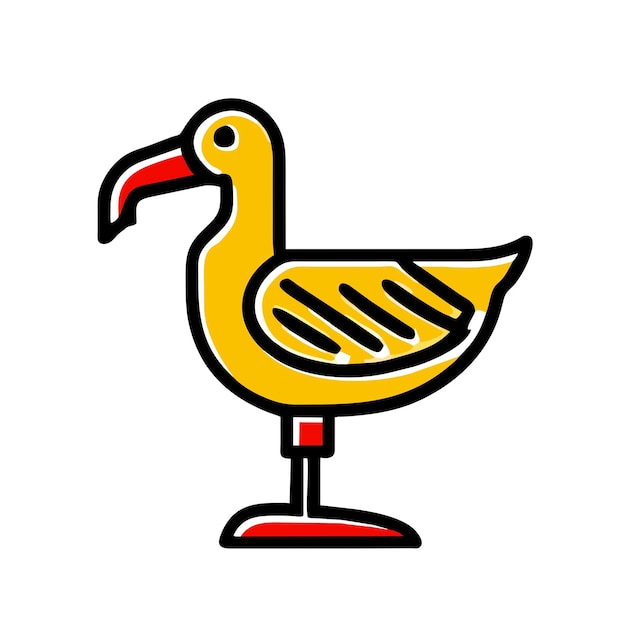 Albatross yellow icon vector illustration