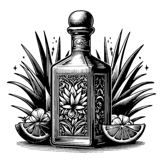 Vector alcohol bottle conveying vintage elegance vector generative ai