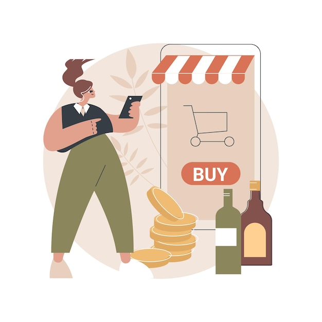 Alcohol E-commerce abstract illustration