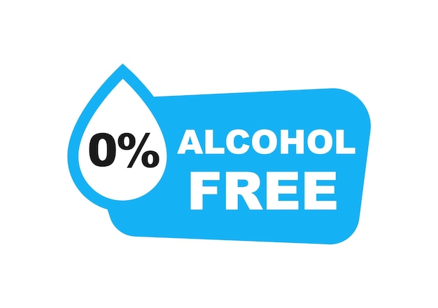 Alcohol free vector icon Zero alcohol symbol Alcohol no label