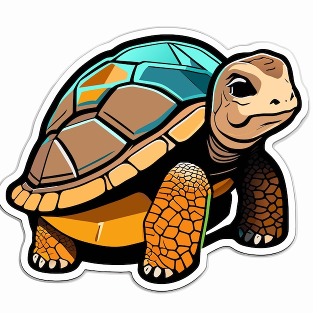 Aldabra giant tortoise hand drawn cartoon sticker icon concept isolated illustration