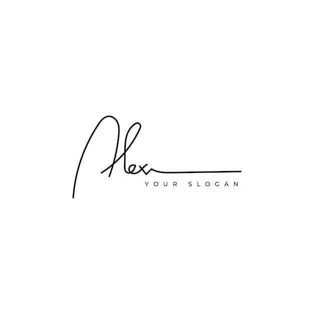 Alex name signature logo vector design