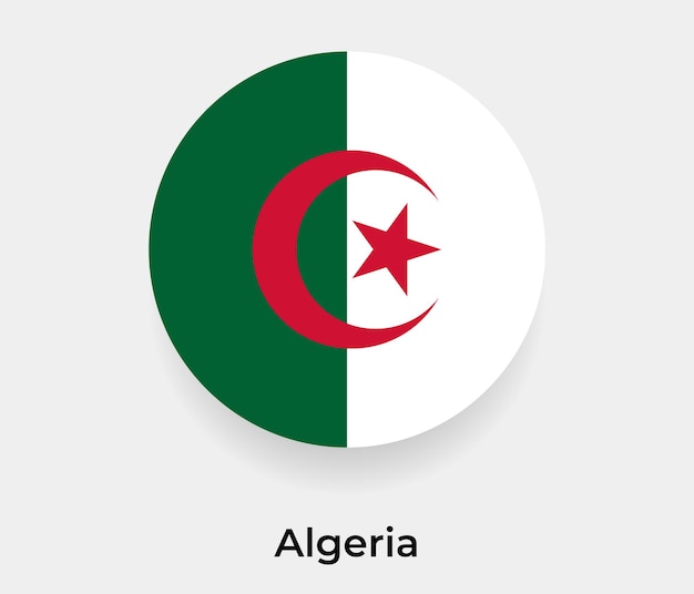 Algeria flag bubble circle round shape icon vector illustration