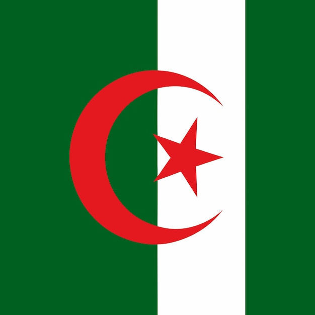 Algeria flag illustration on white background