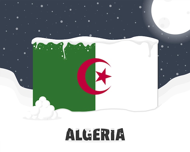 Algeria snowy weather concept cold weather and snowfall weather forecast winter banner idea