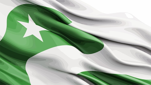 Algerian Flag Waving on Grey Background Illustration